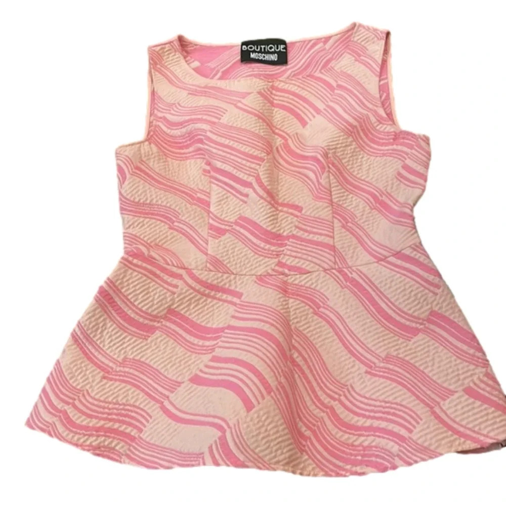 Moschino Boutique pink peplum top size 6
